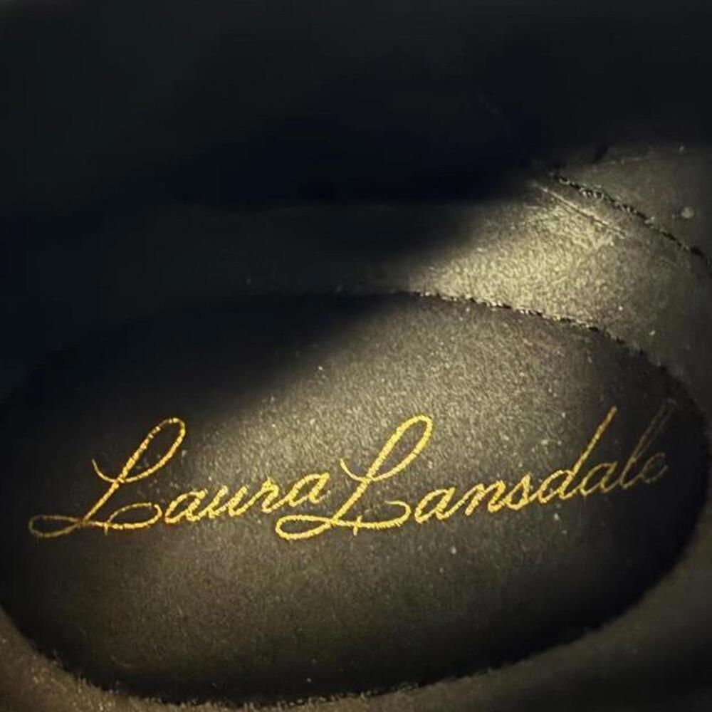 Laura Landsdale Black Suede Women's Knee-High Boots Wedge Heel 7M - Picture 7 of 9